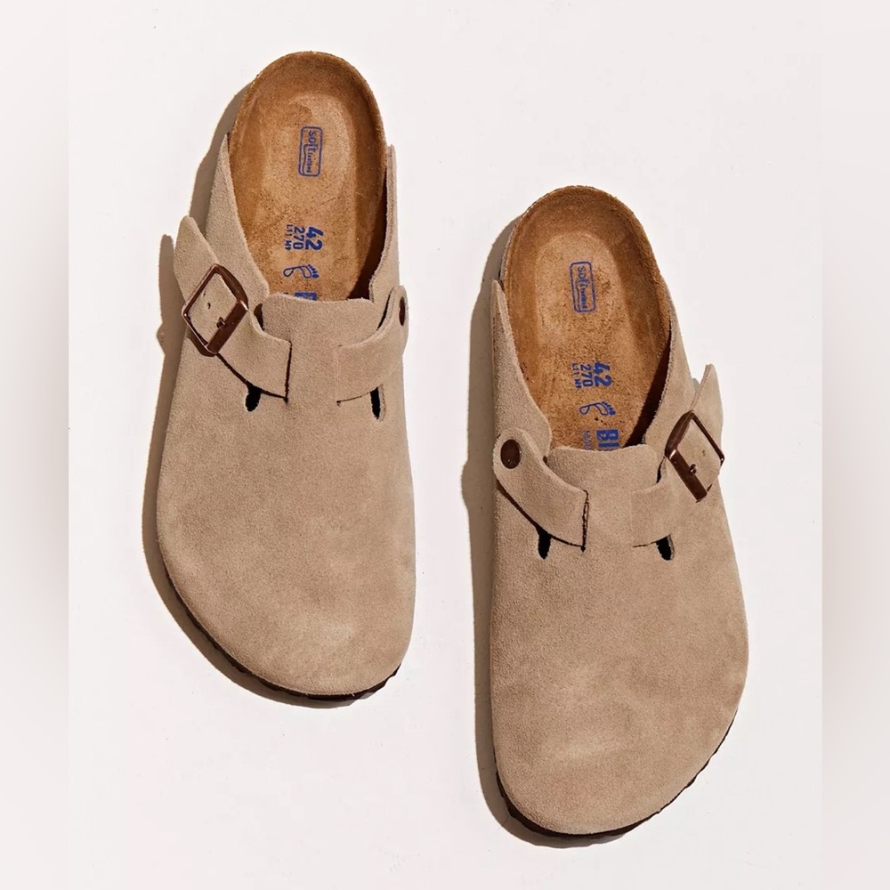 Birkenstock Boston Soft Footbed Clog - Taupe - Size 43 NARROW